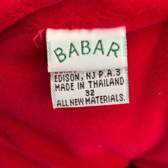 VINTAGE 1988 King BABAR Elephant Red Tuxedo Crown 14” Plush Christmas Toy Gund - Picture 11 of 14